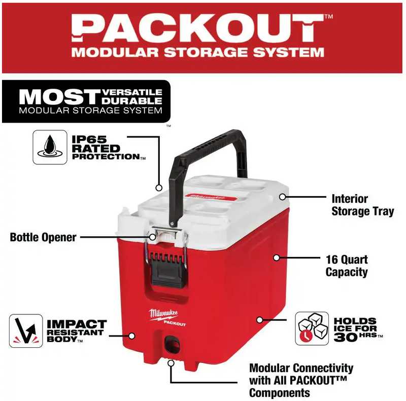 48-22-8460 Milwaukee PACKOUT Compact Cooler - 16 QT