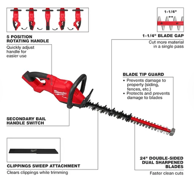 3033-20 Milwaukee M18 Fuel 24" Hedge Trimmer