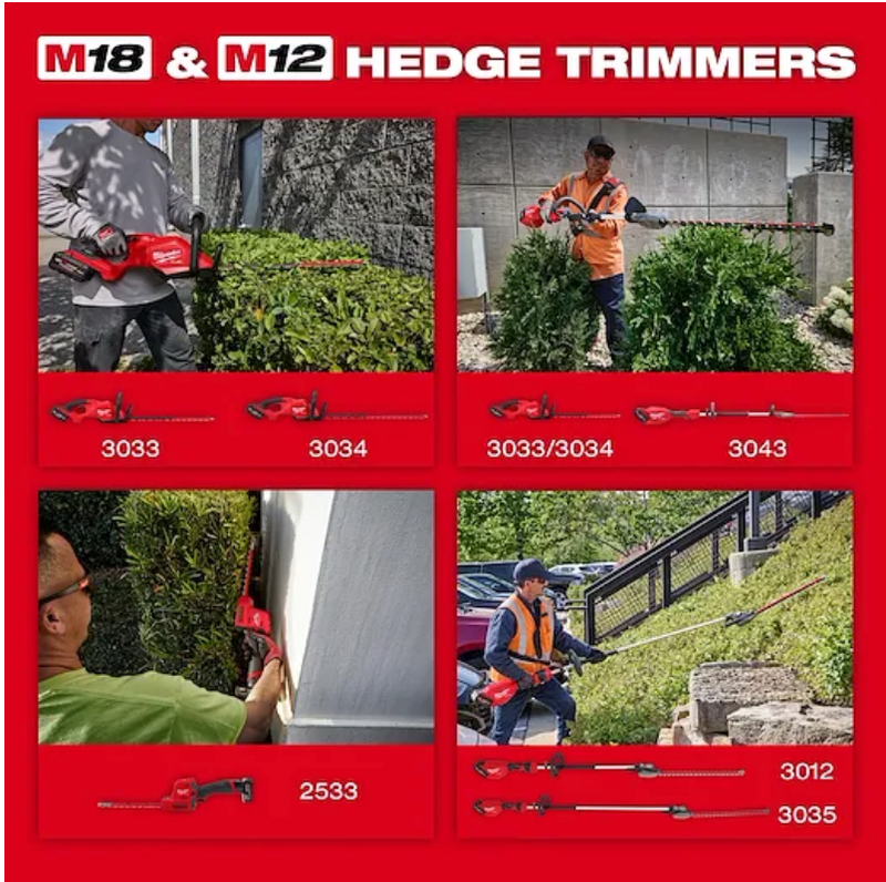 3033-20 Milwaukee M18 Fuel 24" Hedge Trimmer