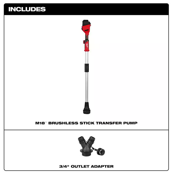 2940-20 Milwaukee M18 Brushless Stick Transfer Pump