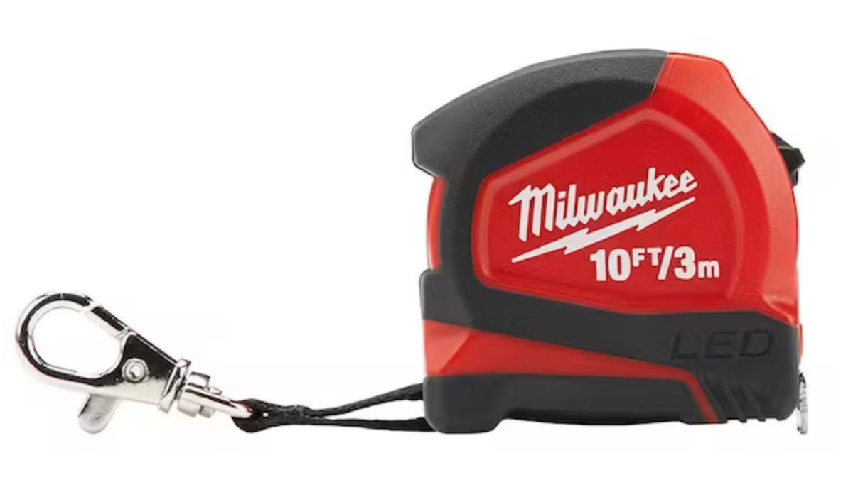 48-22-6601 Milwaukee 10ft / 3m Keychain Tape Measure with LED