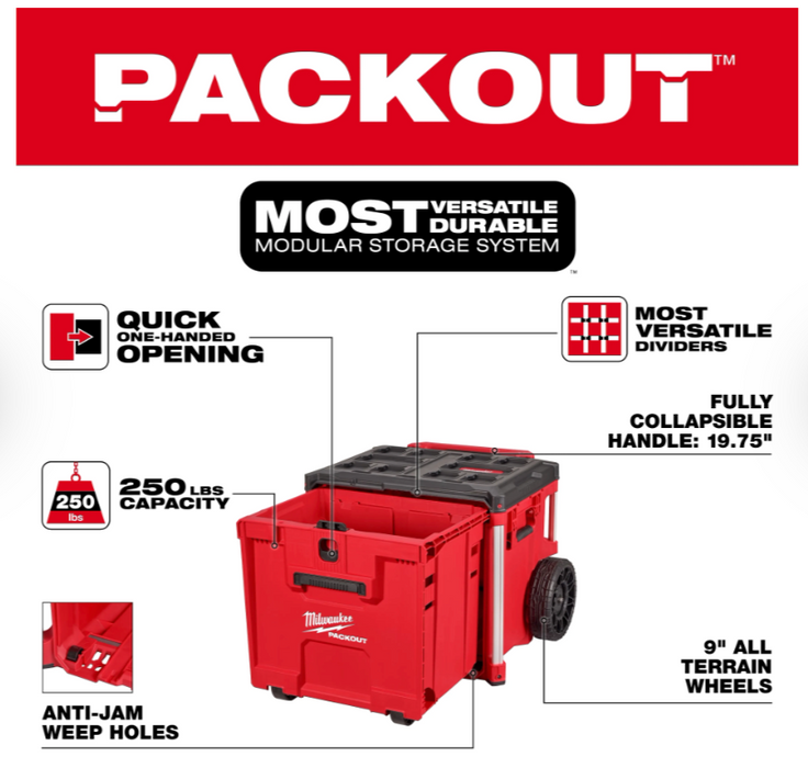 48-22-8420 Milwaukee PACKOUT Rolling Drawer Tool Box