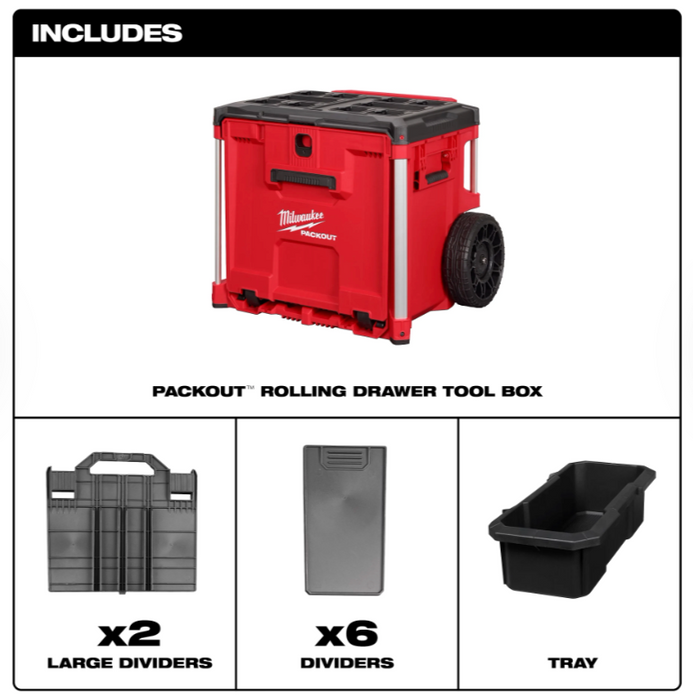48-22-8420 Milwaukee PACKOUT Rolling Drawer Tool Box