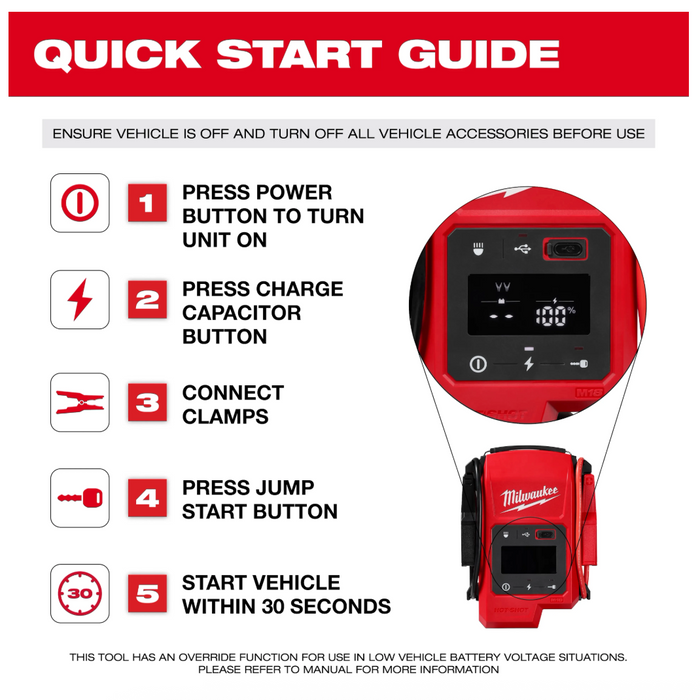 3841-20 Milwaukee M18 Hot Shot Jump Starter (Tool Only)