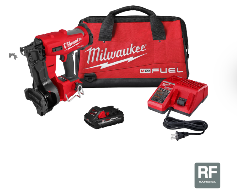 2909-21 Milwaukee M18 Coil Roofing Nailer