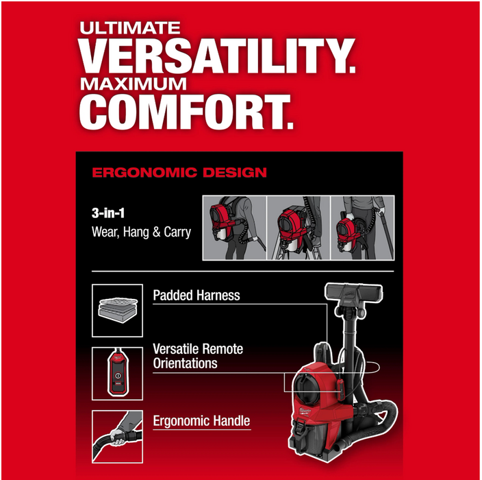 0895-20 Milwaukee M18 FUEL 3-in-1 Backpack Vacuum