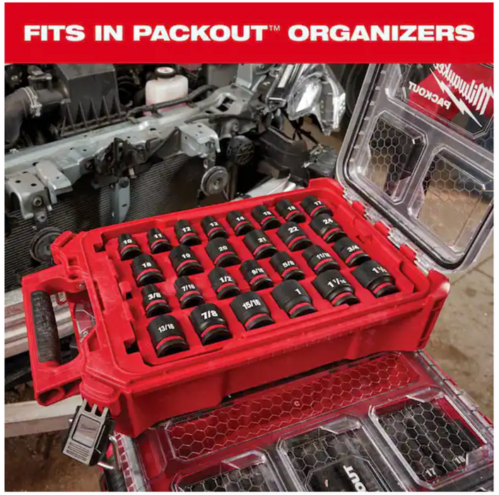 49-66-6805 Milwaukee Shockwave 3/8" Impact Duty Socket PACKOUT Set