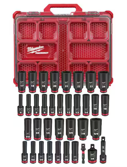 49-66-6805 Milwaukee Shockwave 3/8" Impact Duty Socket PACKOUT Set