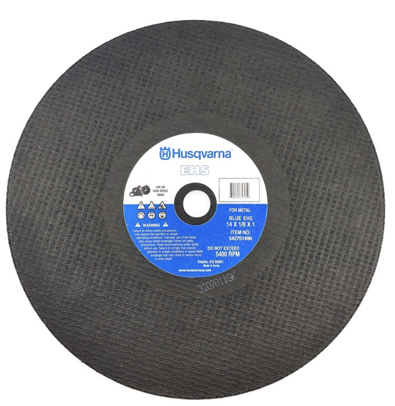 542751496 Husqvarna Cut Off Blade 14" Metal/Steel (Quality High Speed) Blue QHS