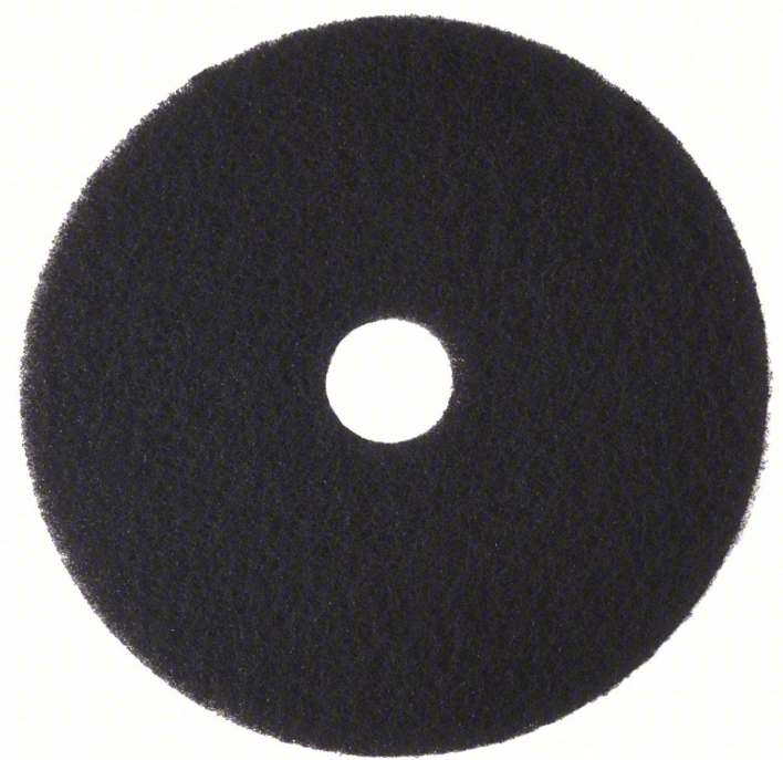 416-50204 Virginia Abrasives 1" x 20" Black Scrubber / Buffer Pads