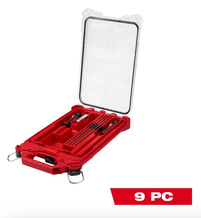 49-16-2880 Milwaukee 9pc Saw Chain Sharpening Set with PACKOUT Low-Profile Comp