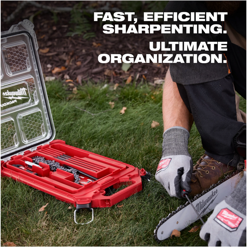 49-16-2880 Milwaukee 9pc Saw Chain Sharpening Set with PACKOUT Low-Profile Comp