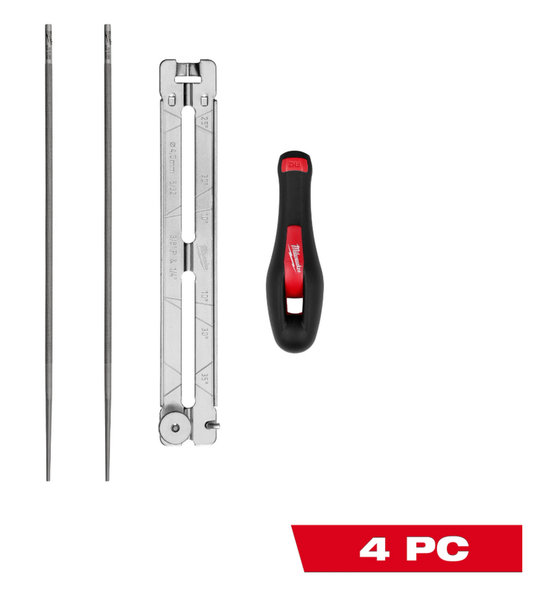 49-16-2881 Milwaukee 4pc 5/32” Saw Chain Sharpening Set