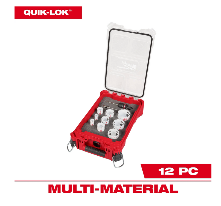 49-22-4702 Milwaukee 12PC QUIK LOK™ HOLE DOZER™ Bi-Metal Kit with PACKOUT™ Compact Organizer