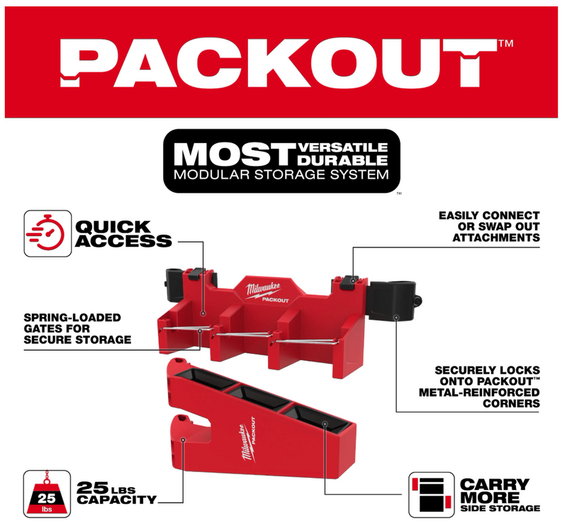 48-22-8607 Milwaukee PACKOUT™ Tool Box Long Tool Holder Attachment