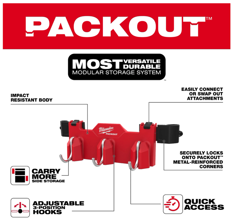48-22-8606 Milwaukee PACKOUT™ Tool Box 3-Hook Attachment