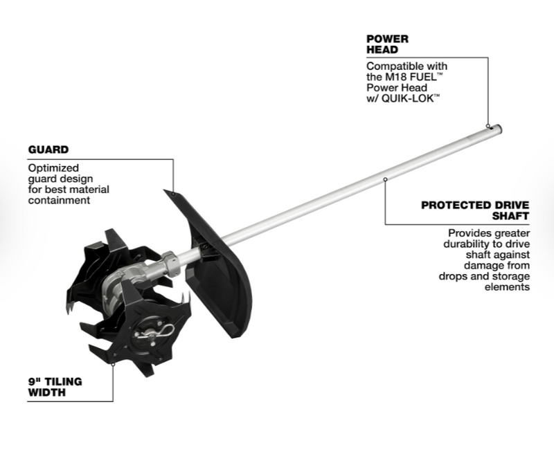 49-16-2739 Milwaukee M18 Fuel Quik-Lok Cultivator Attachment