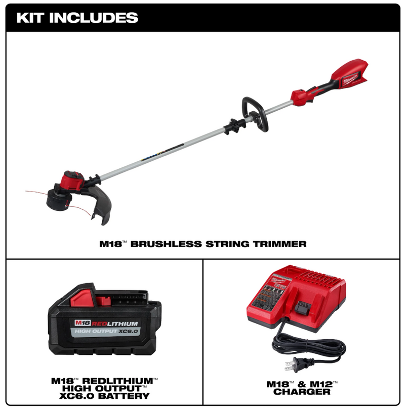 2828-21E Milwaukee M18 Brushless String Trimmer Kit