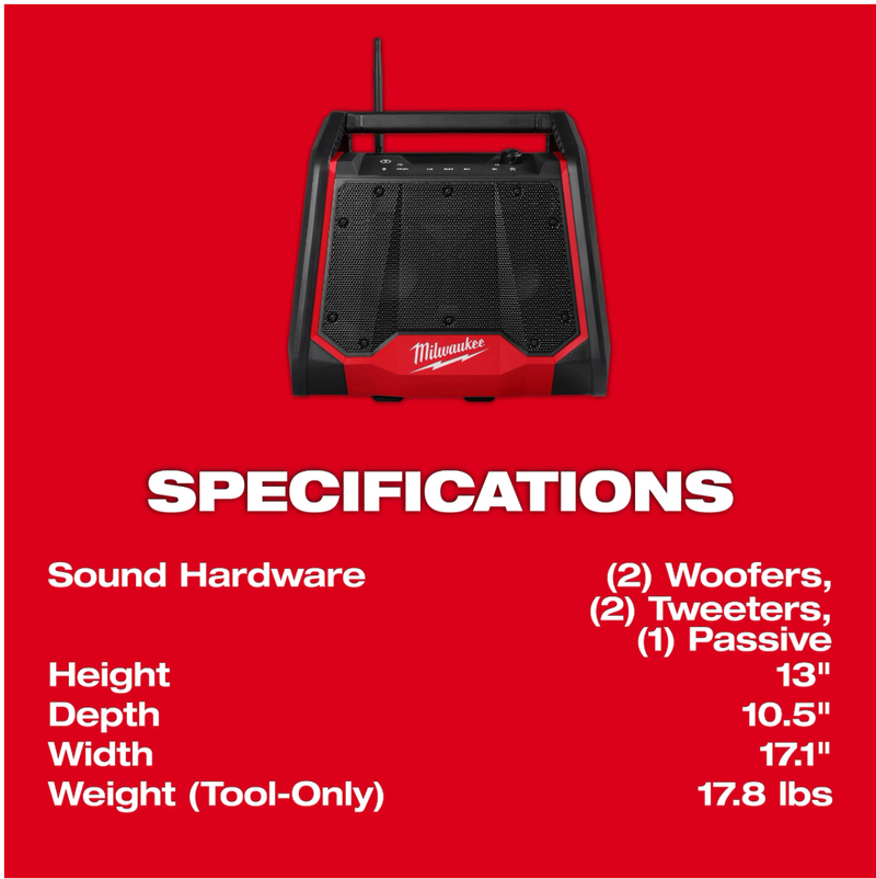 2956-20 Milwaukee M18 Packout Jobsite Radio