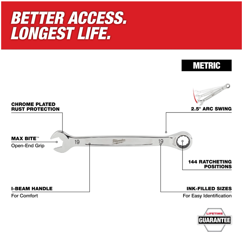 48-22-9492 Milwaukee 60pc. Metric & SAE Combination Wrench Set with PACKOUT™ 4 Drawer Tool Box