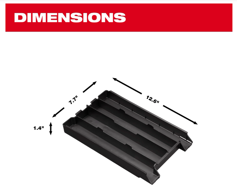 48-22-5640 Milwaukee Four Compartment Tray for PACKOUT™ Low-Profile Compact Organizers