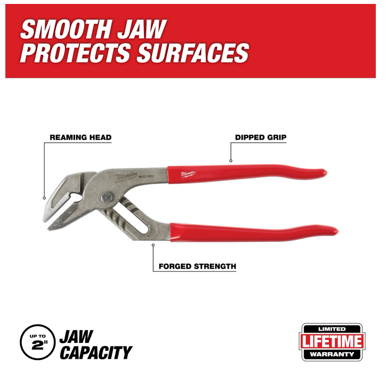 48-22-6550 Milwaukee 10" Smooth Jaw Pliers