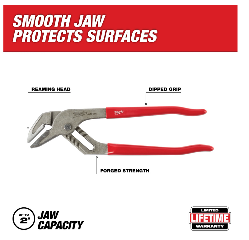48-22-6552 Milwaukee 12" Smooth Jaw Pliers