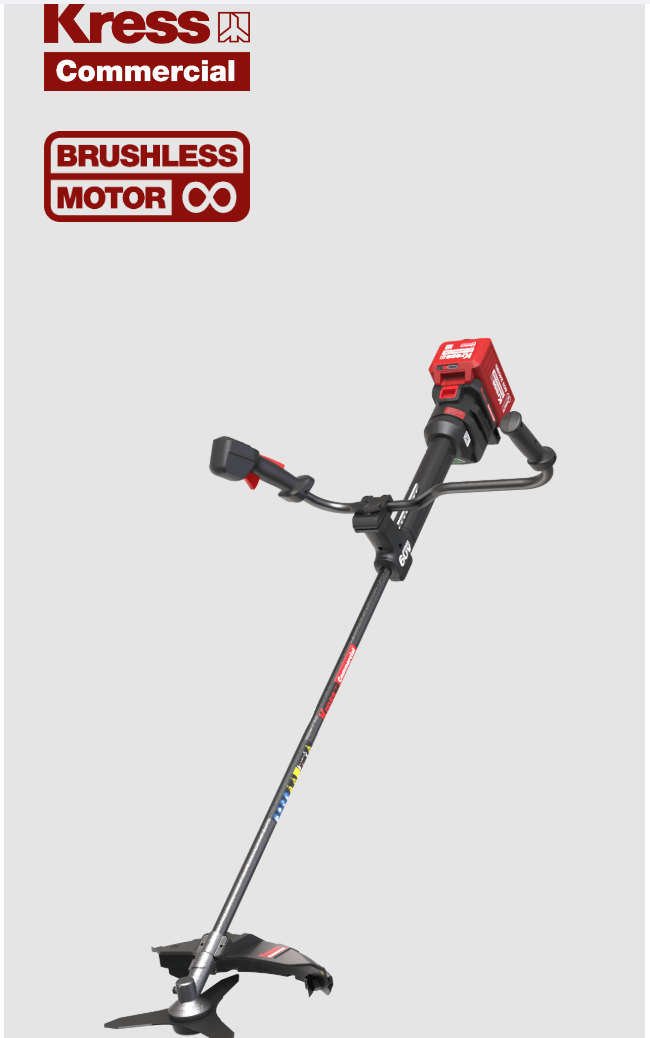 KC170.9 Kress Commercial 60V Brush Cutter (3 tooth blade included)