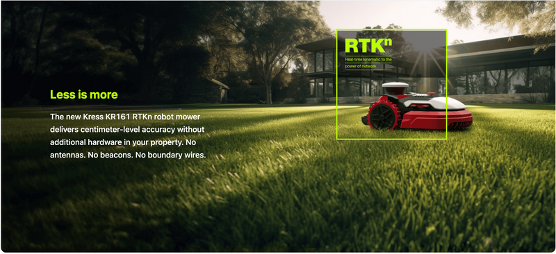 KR174 Kress 1-3/4 Acre MISSION RTKn Robotic Lawn Mower with OAS (Obstacle Avoidance System)