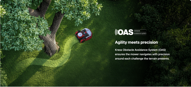KR233 Kress RTKⁿ 3-acre Robotic Lawn Mower with OAS (Obstacle Avoidance System)