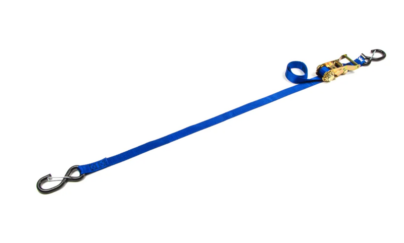 112112 Mac's 1" x 12' Ratchet Tie-Down Strap with S-Hook (Blue)