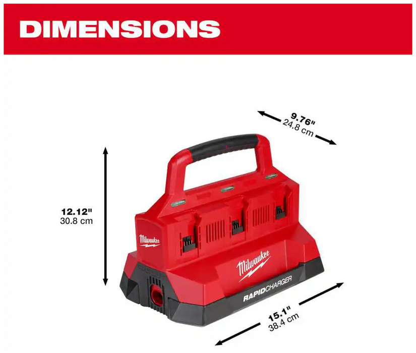 48-59-1809 Milwaukee M18 PACKOUT Six Bay Rapid Charger