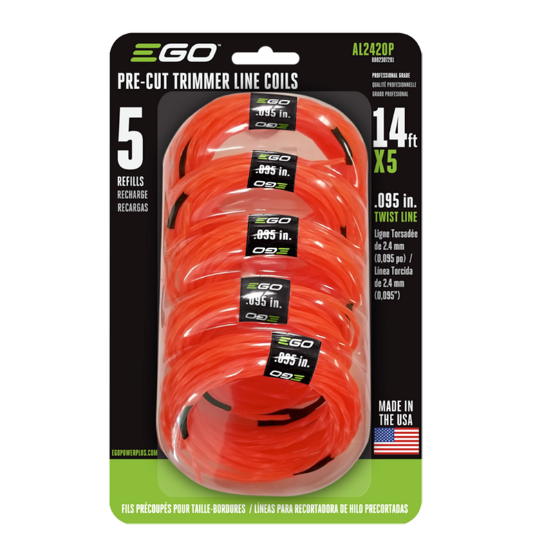 AL2420P EGO Pre Cut .095" Twisted Trimmer Line (5 Pack)
