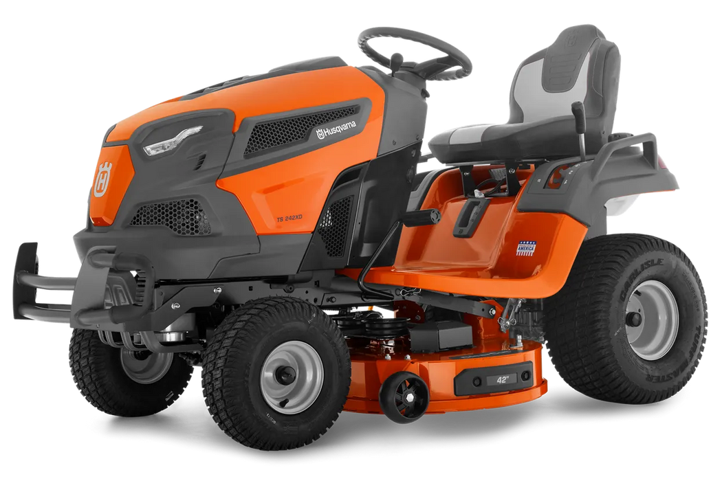 960430338 Husqvarna TS 242XD 21.5HP Kawasaki , 42" ClearCut TM deck, Dual Pedal ,LD Hydro, GT Fender & Grips, 20x10 (Coming Soon)