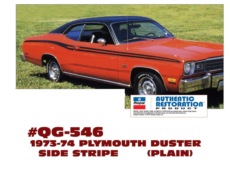 QG-546 Plymouth Duster 340 Side Stripes 1973-1974 - Plain - No Number